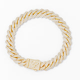 Big Daddy 10MM Straight Edge Cuban Diamond Gold Bracelet - Bracelet