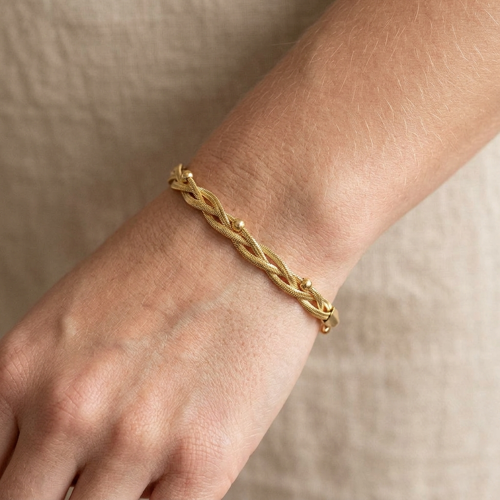 Big Daddy 3MM Gold Flat Herringbone Bracelet