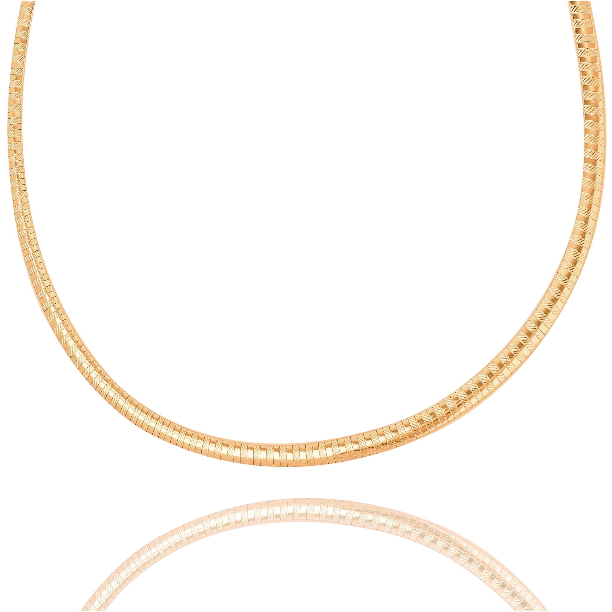 Big Daddy 4mm gold omega chain necklace displayed on white background