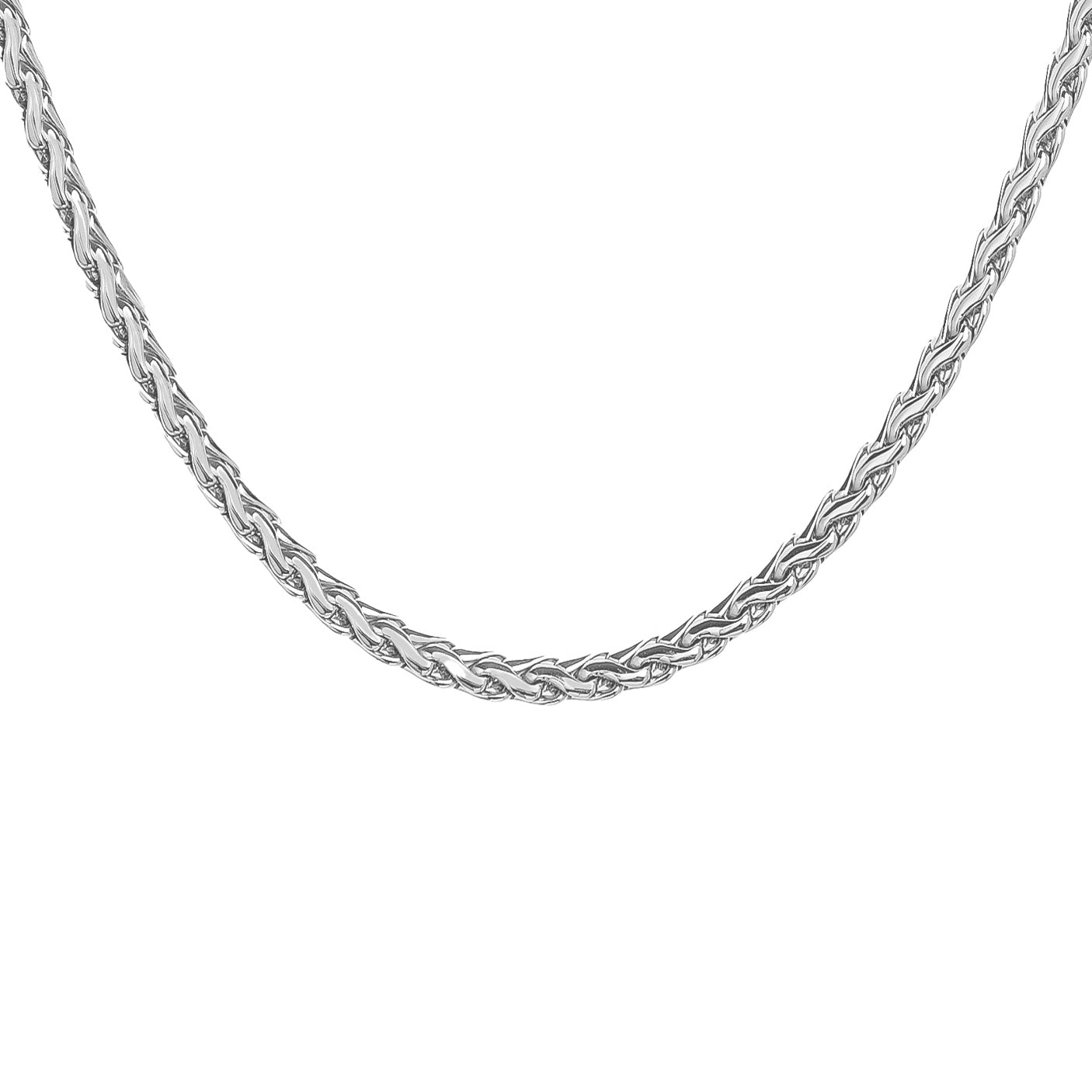 Big Daddy 5MM silver steel spiga rope chain necklace