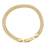 Big Daddy 6MM Gold Flat Herringbone Bracelet - Bracelet