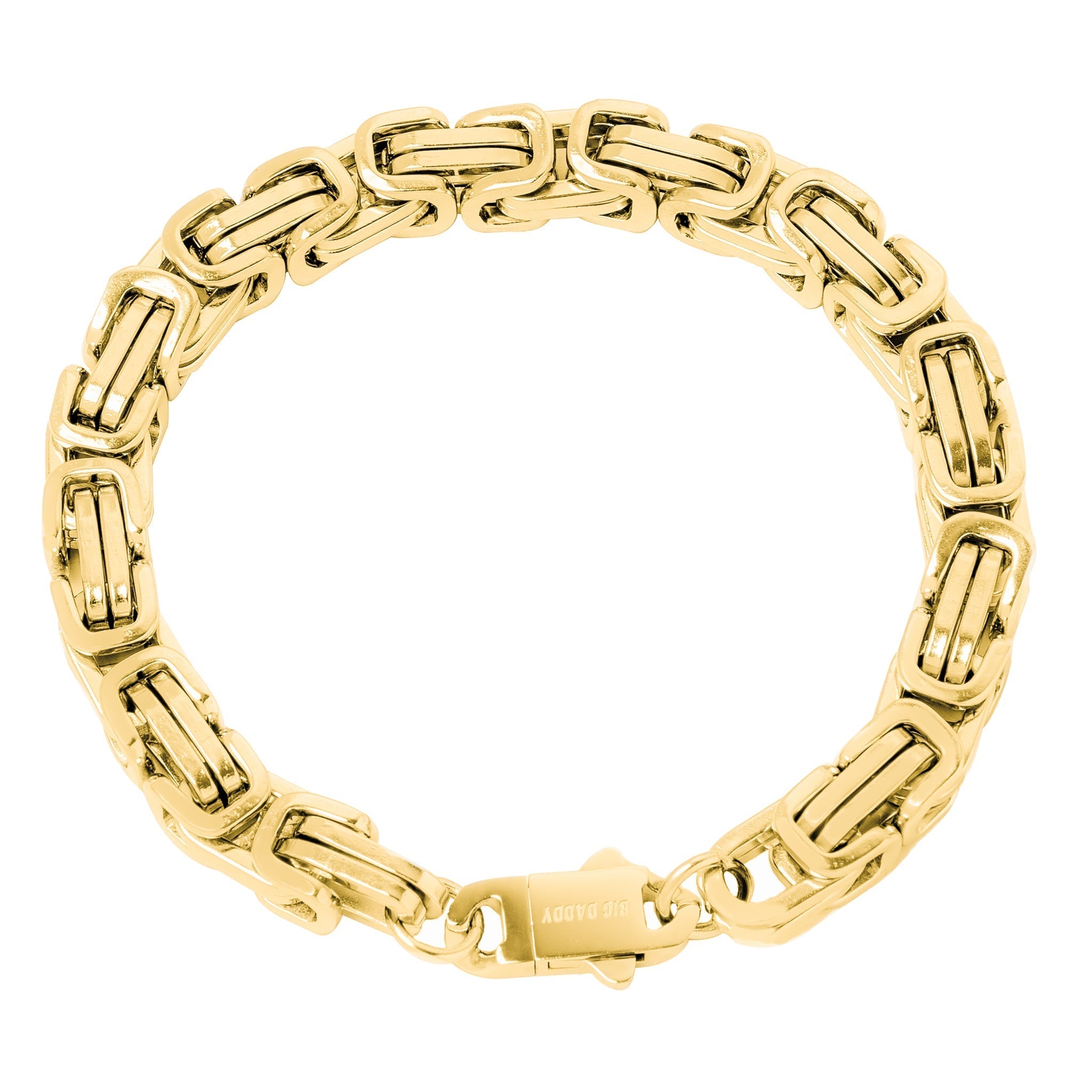 Big Daddy 8MM Byzantine 2.0 Link bracelet in 18K gold with interlocking chain design
