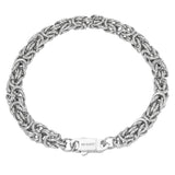 Big Daddy 8MM Byzantine Link Silver Steel Bracelet - Bracelet