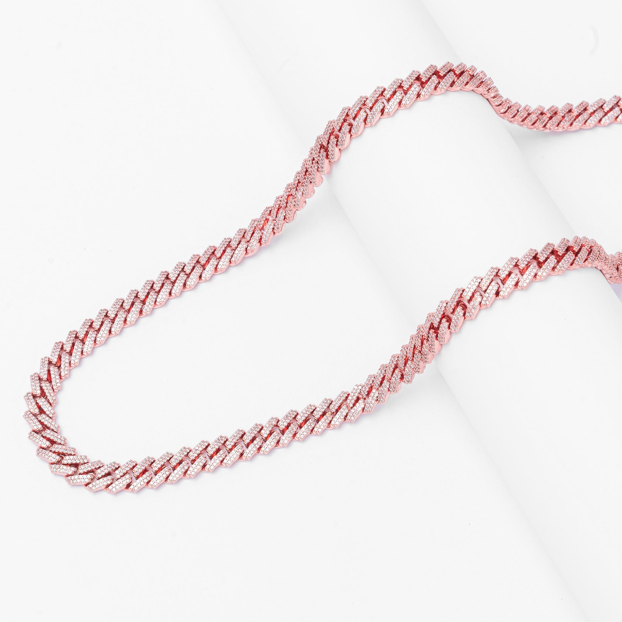 Big Daddy 8MM Cuban Link rose gold chain full length display