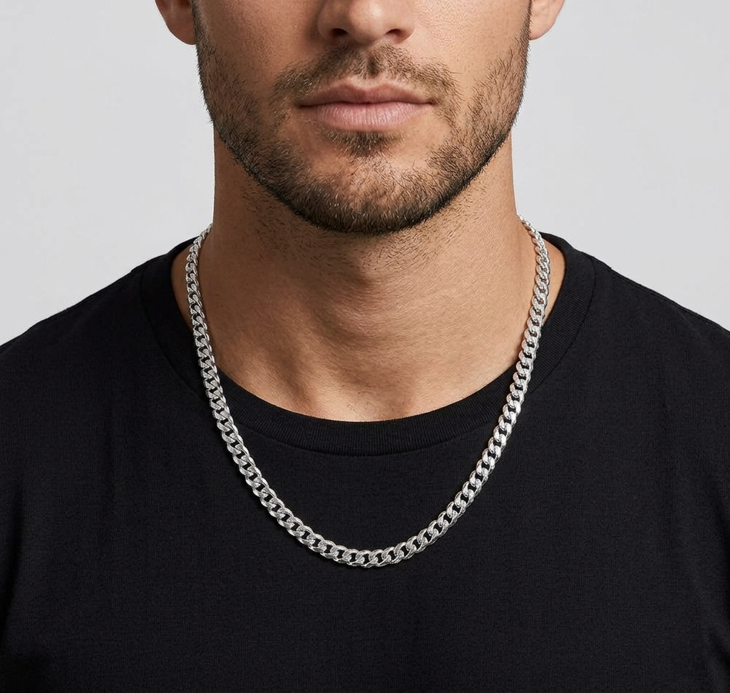 Big Daddy 8MM Cuban Link Silver Chain