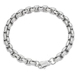 Big Daddy 8MM Silver Steel Franco Box Chain Bracelet - Bracelet