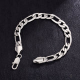 Big Daddy 9mm Steel Figaro Silver Bracelet - Bracelet