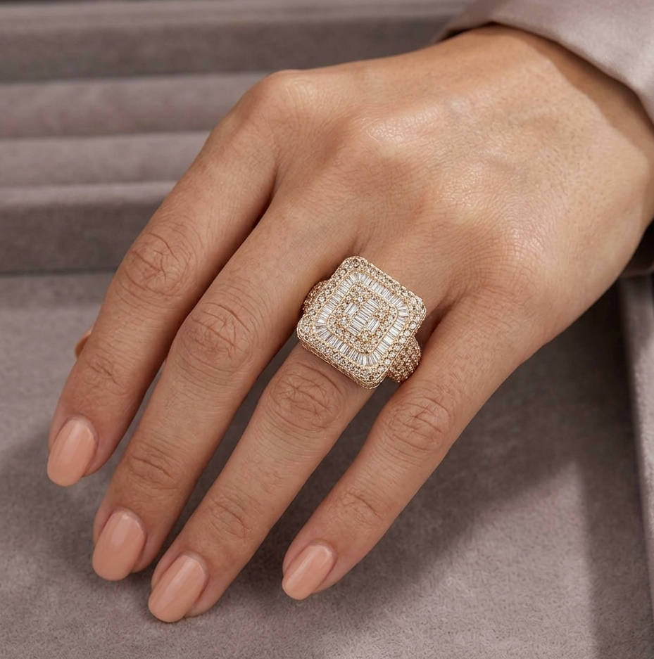 Big Daddy Conqueror diamond ring worn on hand