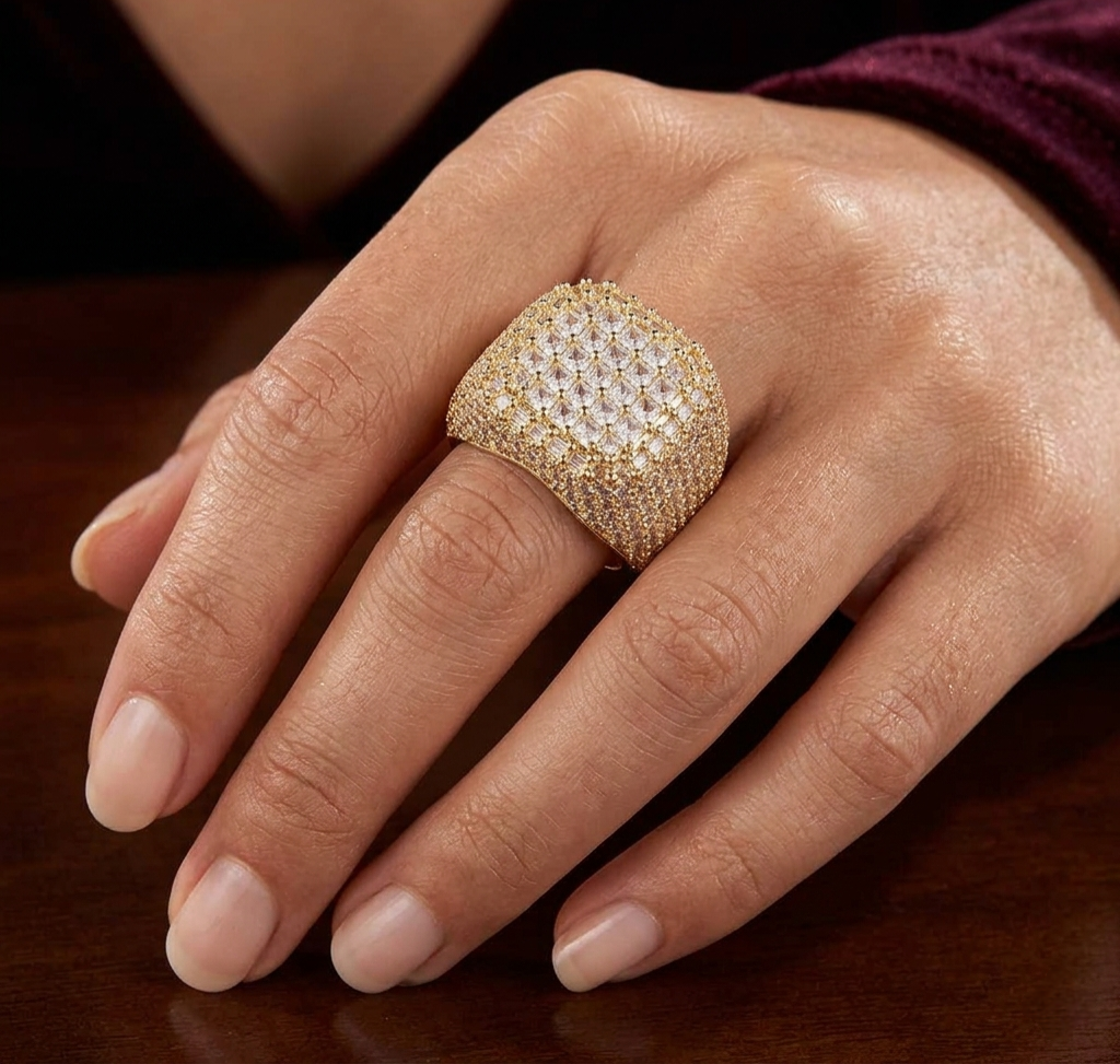 Big Daddy Infinity diamond ring worn on hand