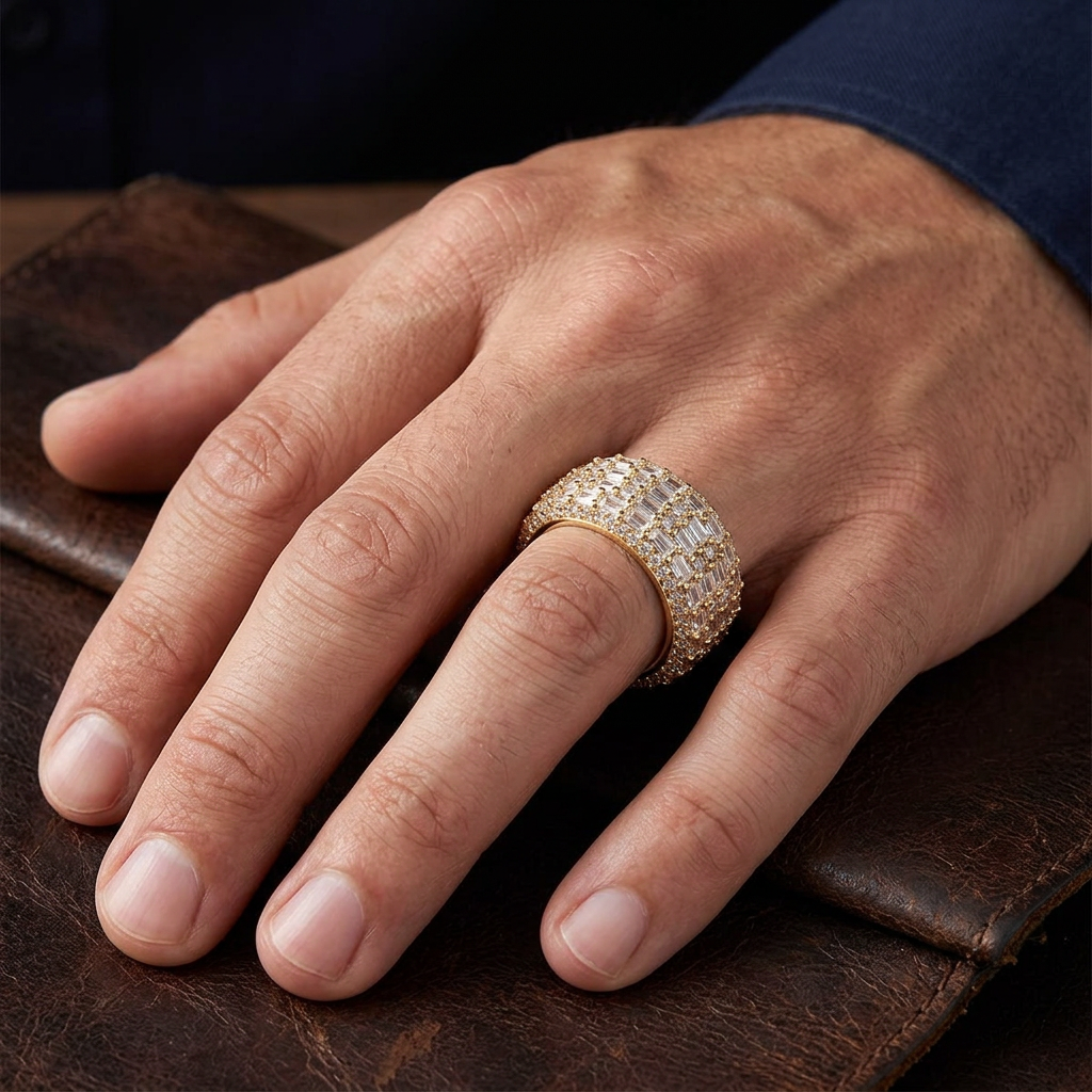 Big Daddy Nomad Baguette Iced Out Diamond Ring
