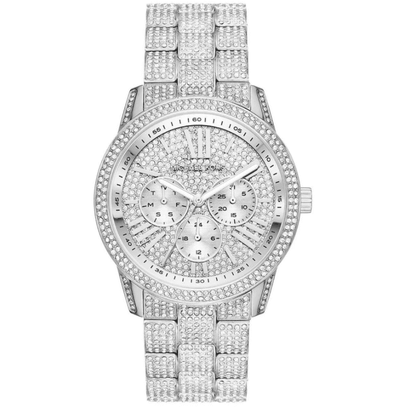 Oversized Brynn Pavé Silver-Tone Watch