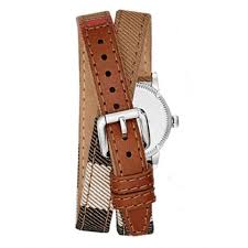Burbery The City White Dial Burberry Check Canvas Ladies Watch BU7849