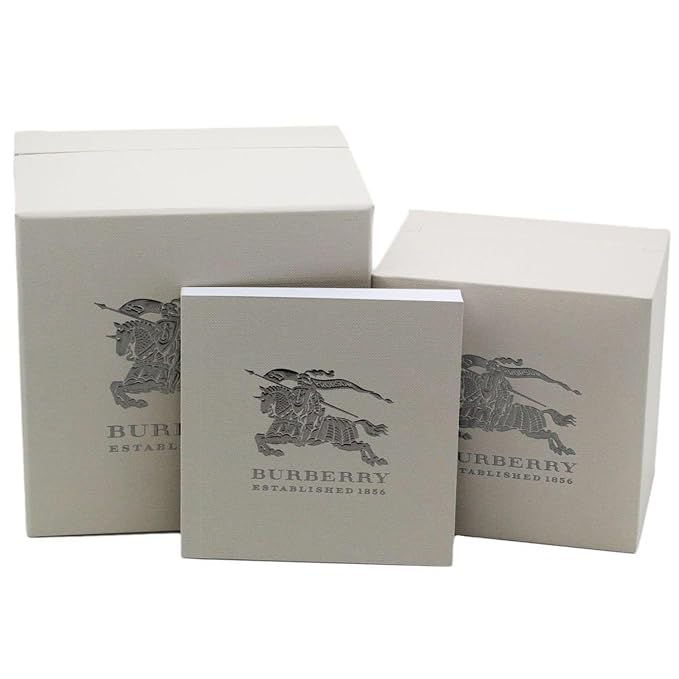 Burberry watch gift boxes with logo and established 1856 text
