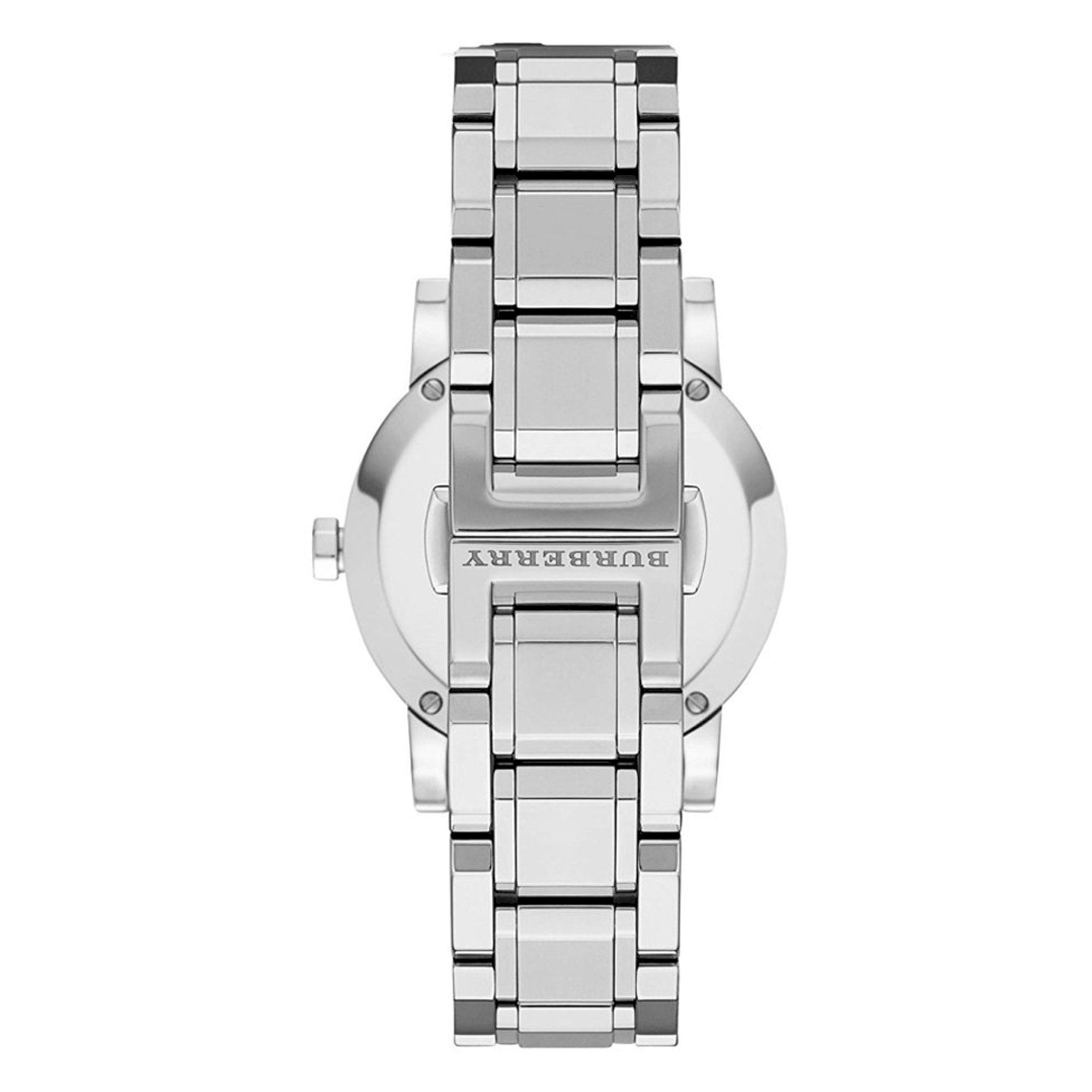 Burberry Silver Stainless Steel Mother Of Pearl Dial Women's Watch BU9125