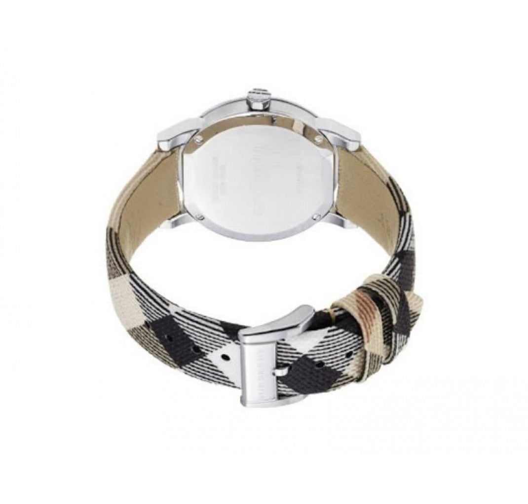 Burberry The City Smoke Check Strap Grey Dial Silver Steel & Fabric Women's Watch Watch BU9118