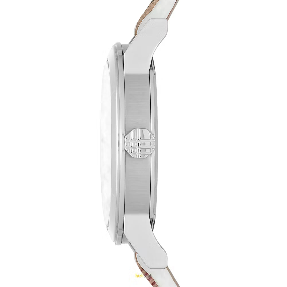 Burberry The City Silver Dial Brown Leather Strap Women's Watch BU9136