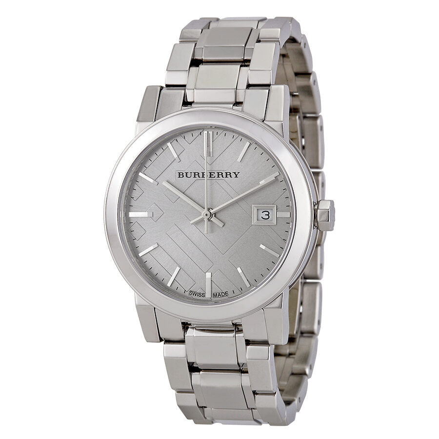 Burberry The City Embossed Sunray Grey Dial Silver Stainless Steel Women's Watch Watch BU9143