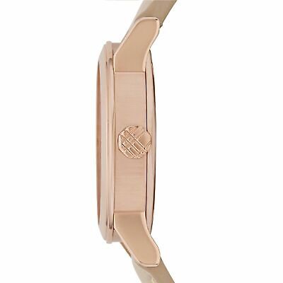 Burberry The City Check Stamped Silver Dial Pink Leather Strap Women's BU9210
