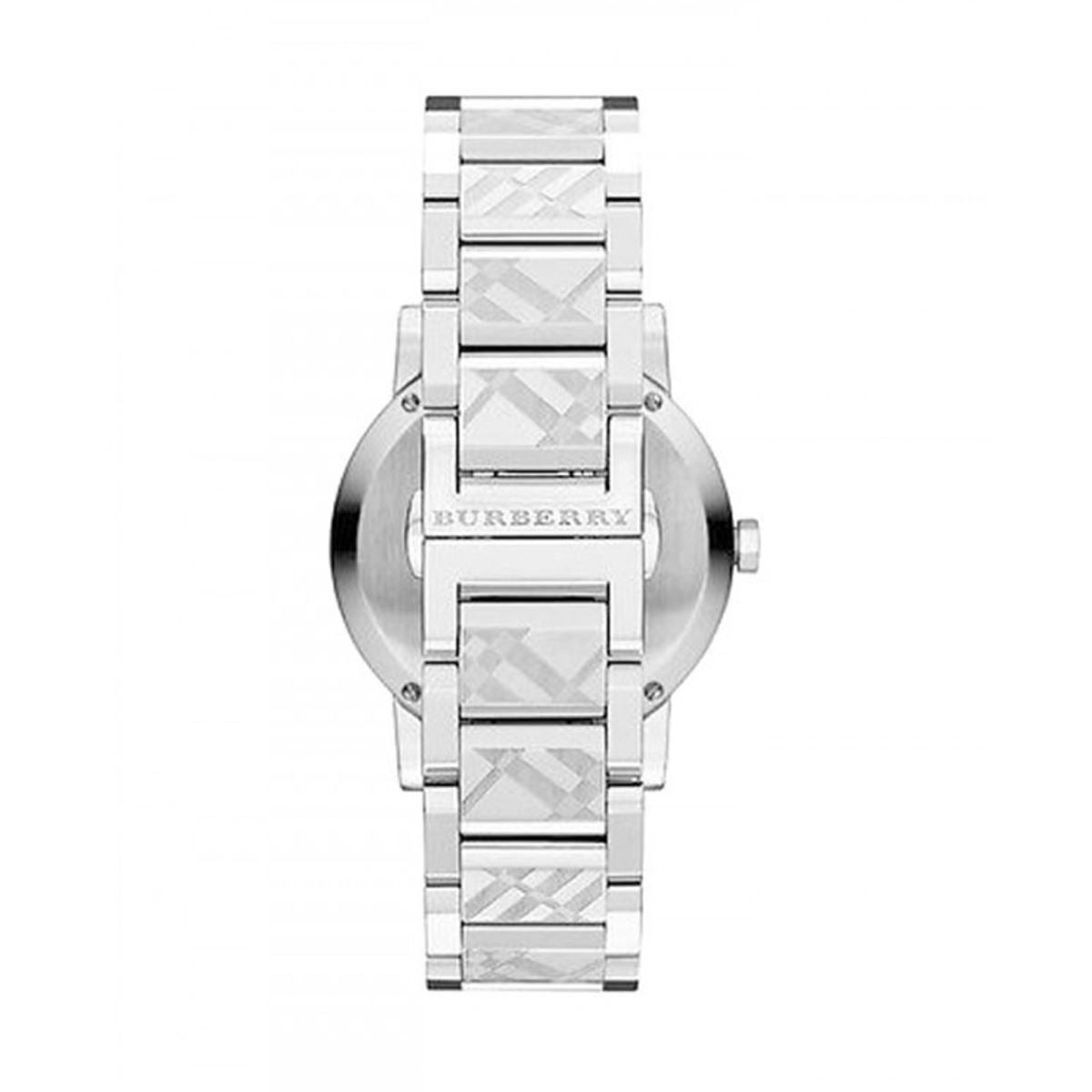 Burberry The City women's watch caseback view with quilted strap detail