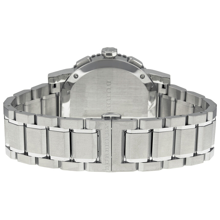 Burberry The City Ceramic Bezel Chrono Black Dial Silver Stainless Steel Men's Watch BU9380