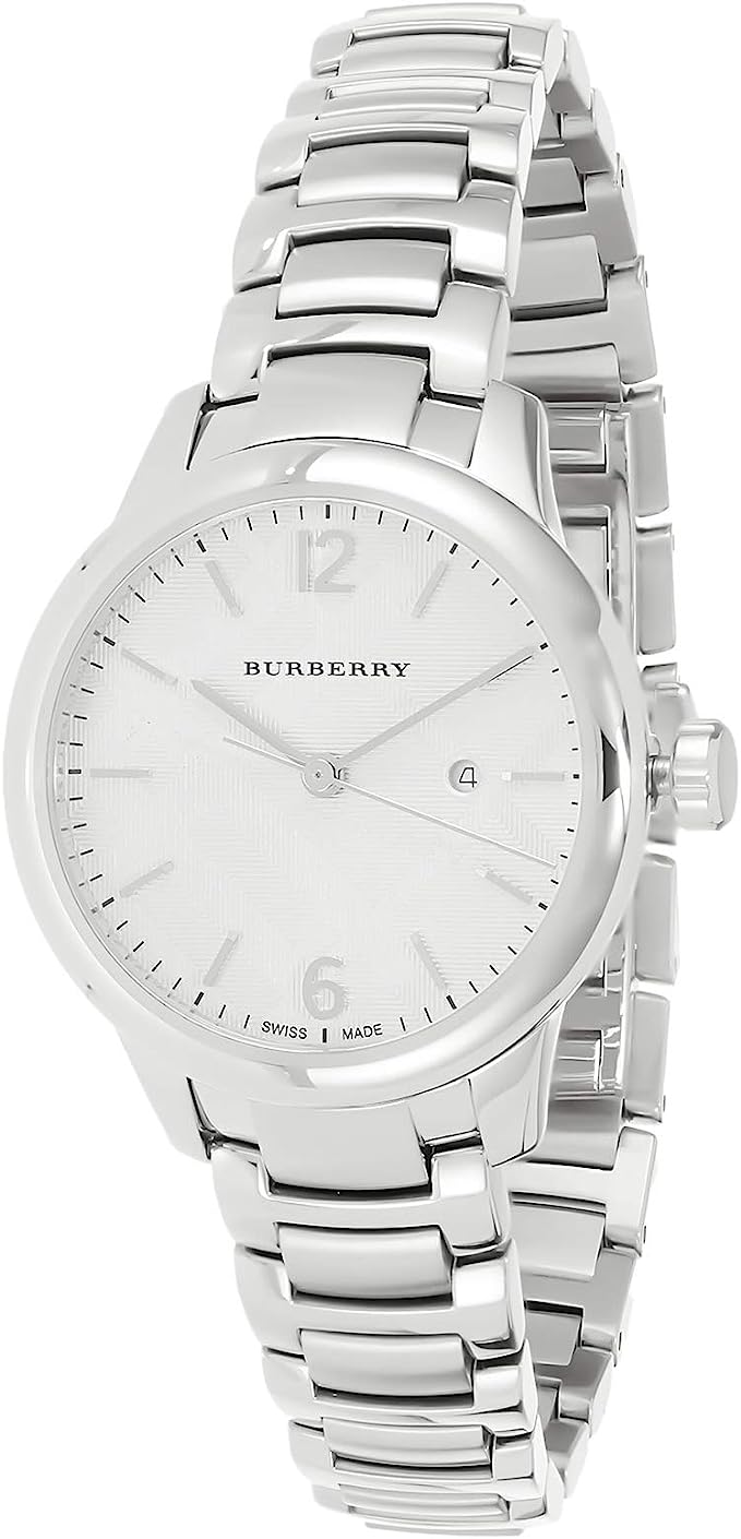 Burberry The Classic Beige Textured Dial White Dial Silver Stainless Steel Women's Watch Watch BU10108