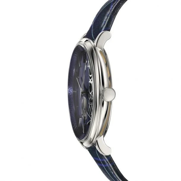 Versace V-Circle The Clans Edition Blue Plaid Men's Watch - VEBQ00118