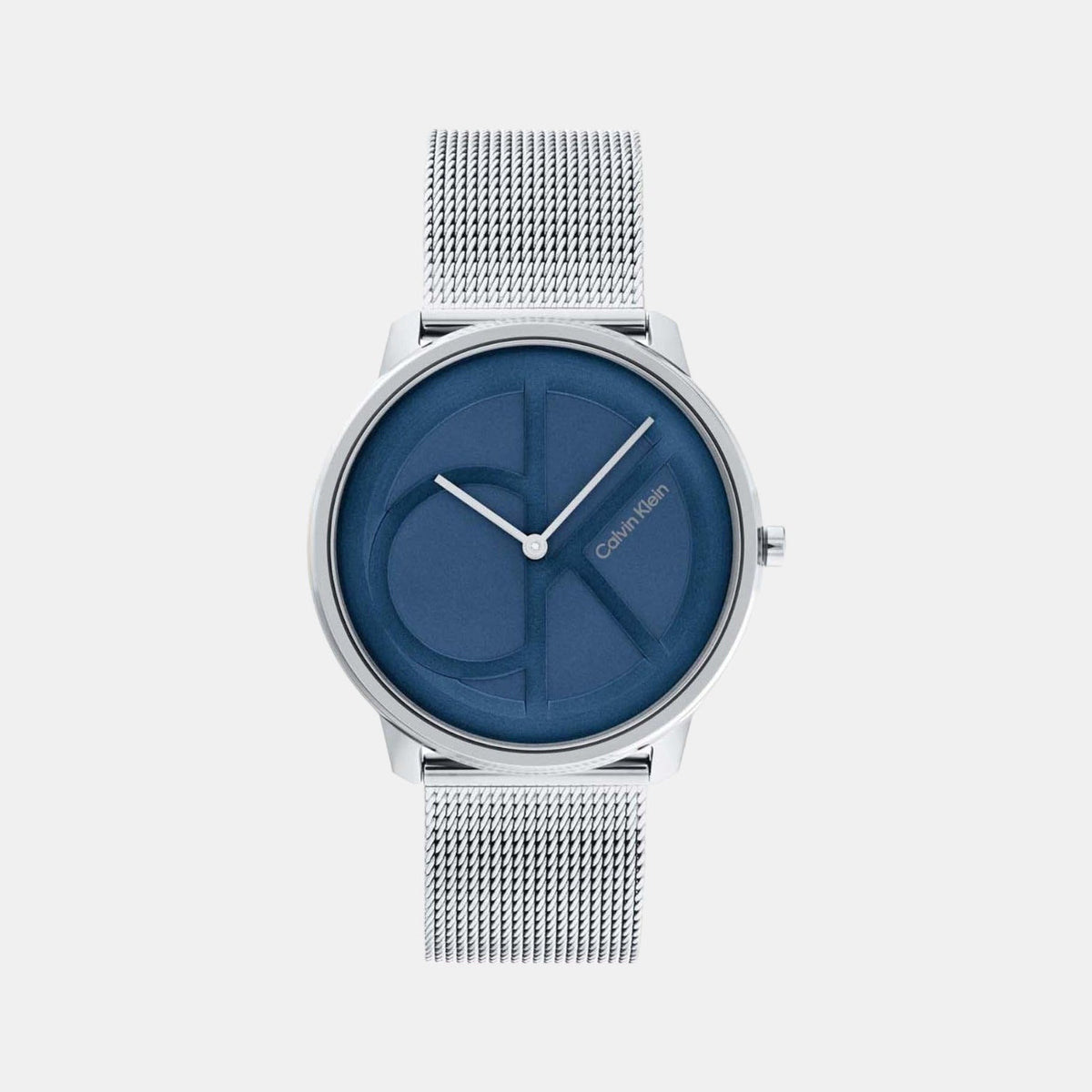 Calvin Klein Quartz Silver Mesh Blue Dial Unisex Watch 25200031