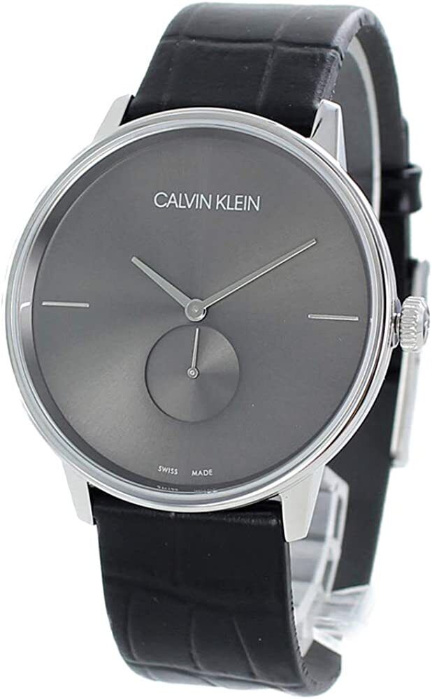 Calvin Klein Accent Quartz Black Dial Black Leather Men's Watch K2Y211c3