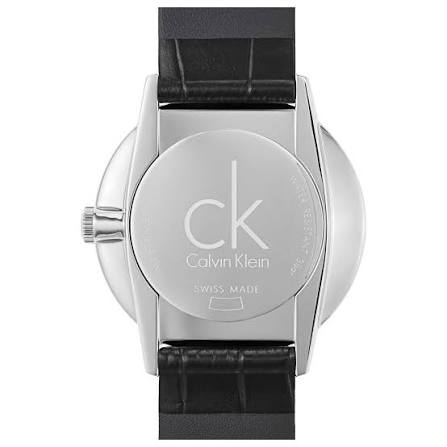 Calvin Klein Accent Black Dial Black Leather Strap Watch for Men - K2Y2X1C3