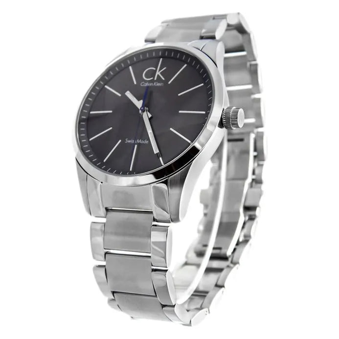 Calvin Klein Bold Grey Dial Black Stainless Steel Strap Watch K2241107