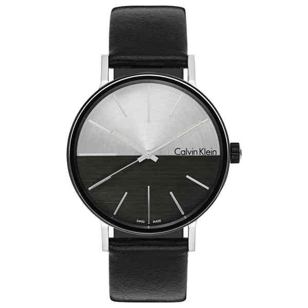 Calvin Klein Boost quartz watch with monochrome dial and silver-tone case