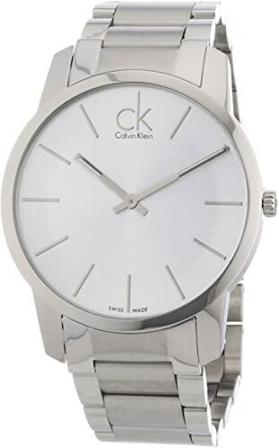 Calvin Klein City K2G21126 with silver dial and integrated steel link bracelet