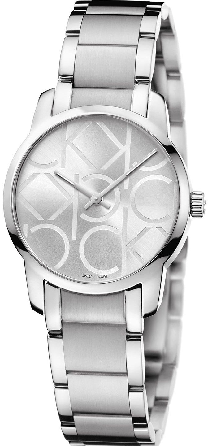 Calvin Klein City women's watch with silver dial and silver steel bracelet strap
