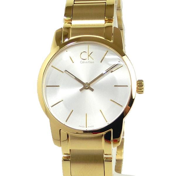 Calvin Klein City Silver Dial Yellow Gold-tone Ladies Watch K2G23546
