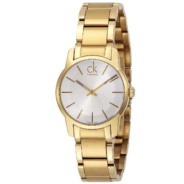 Calvin Klein City Silver Dial Yellow Gold-tone Ladies Watch K2G23546