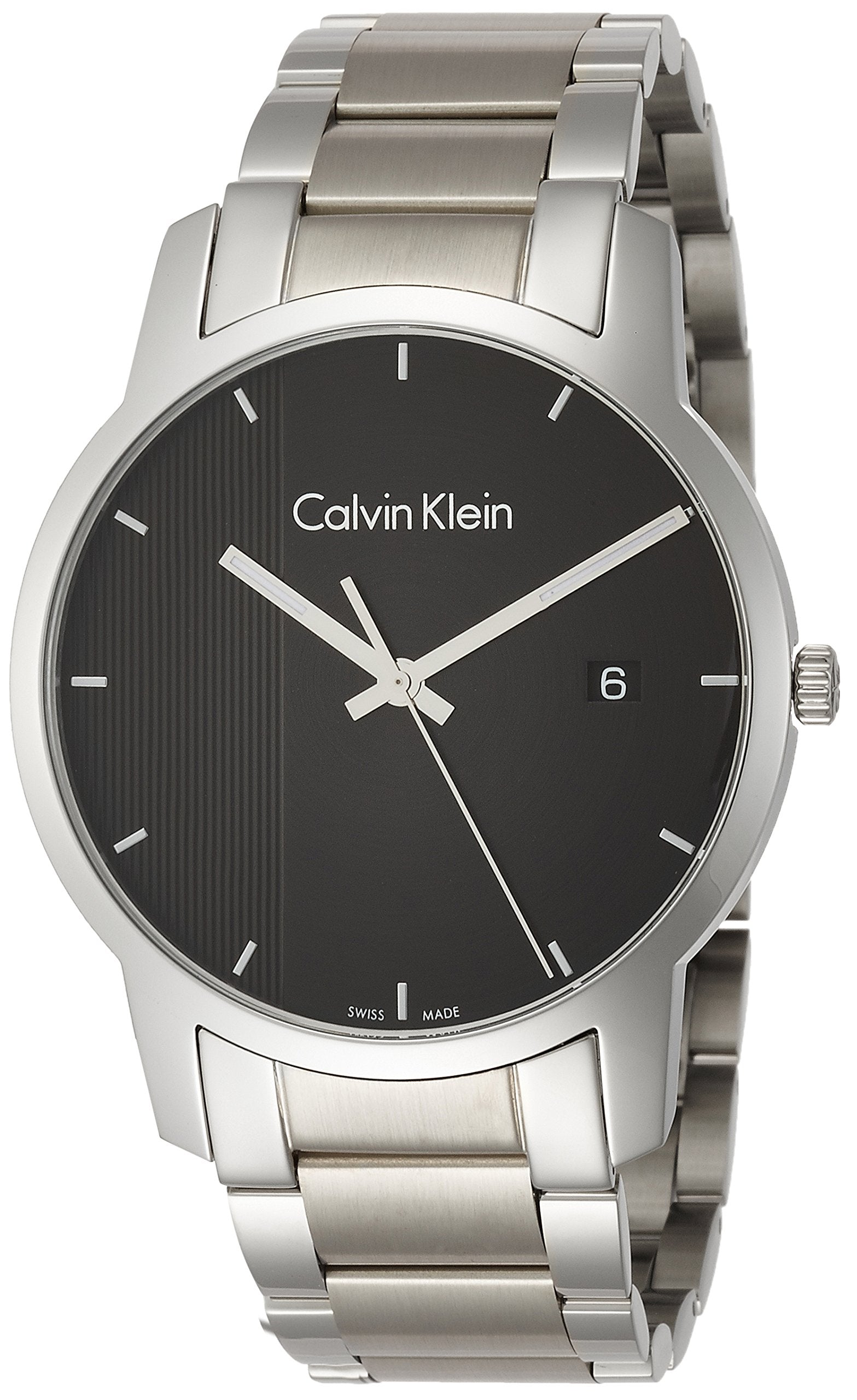Calvin Klein City watch side profile with stainless steel band