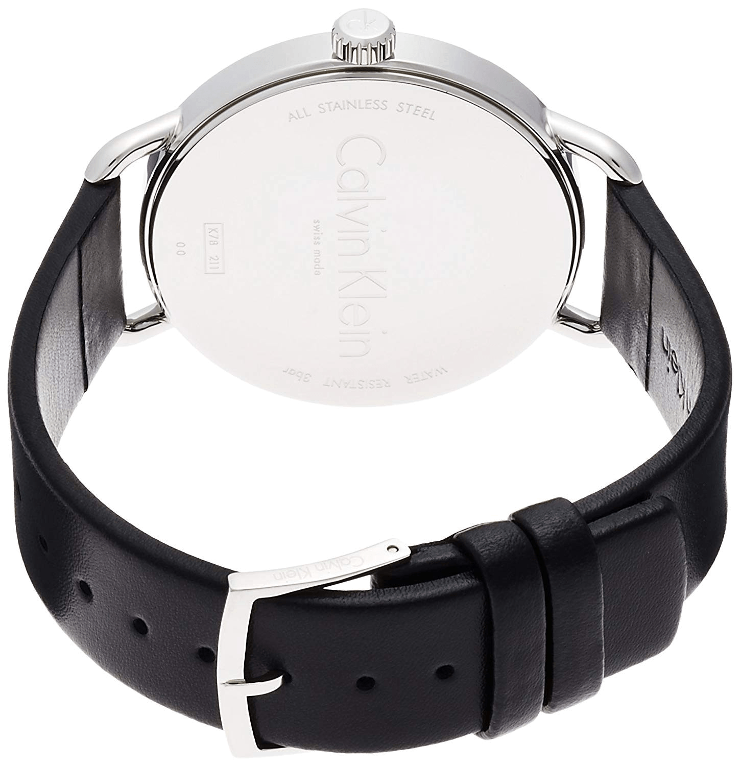 Calvin Klein City Lady Black Dial Black Leather Strap Watch K2G23107