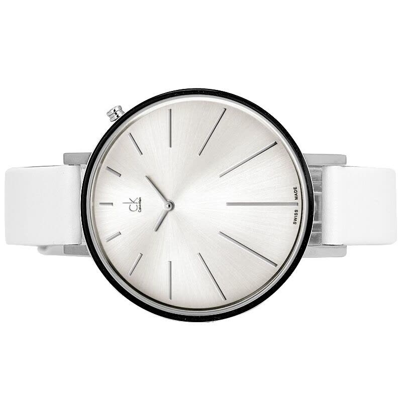 Calvin Klein Equal K3E231L6 worn view displaying minimalist white dial design