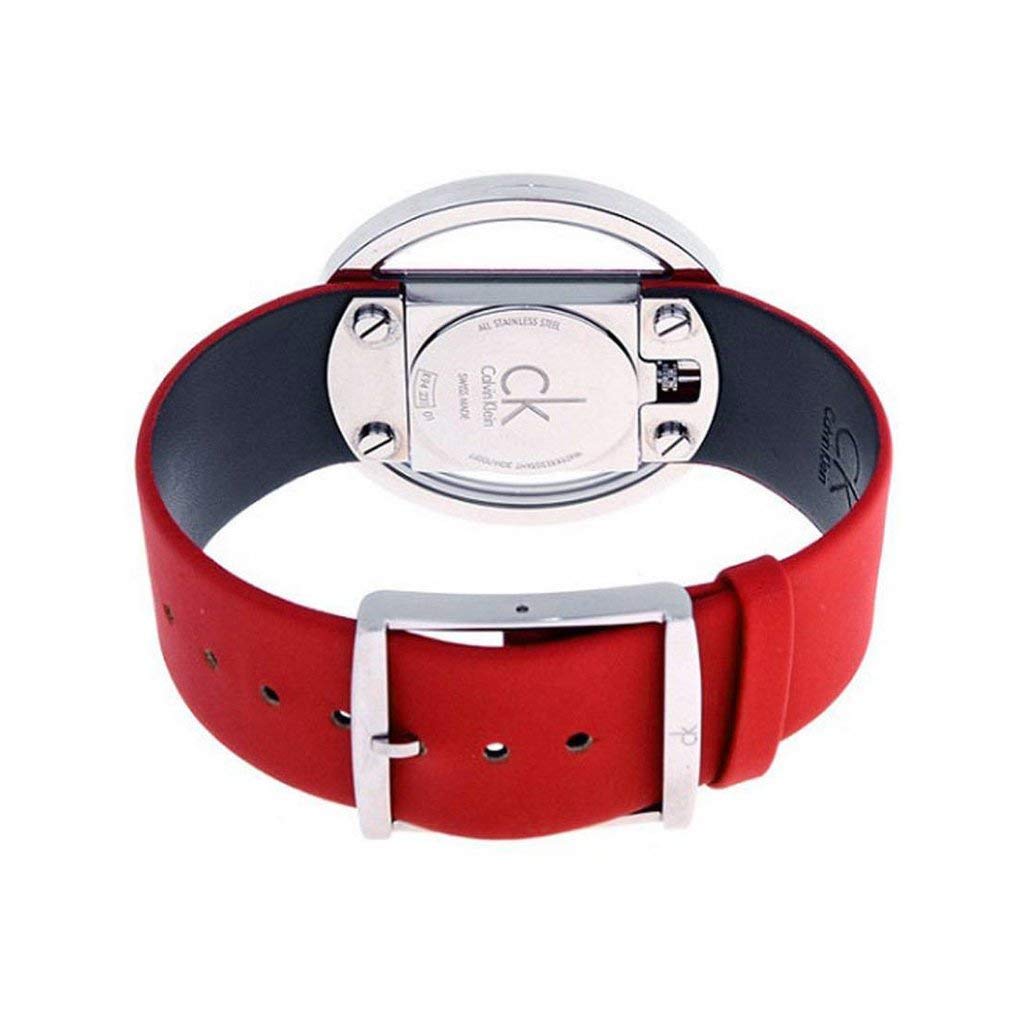 Calvin Klein Glam K9423144 red leather strap with stainless steel buckle