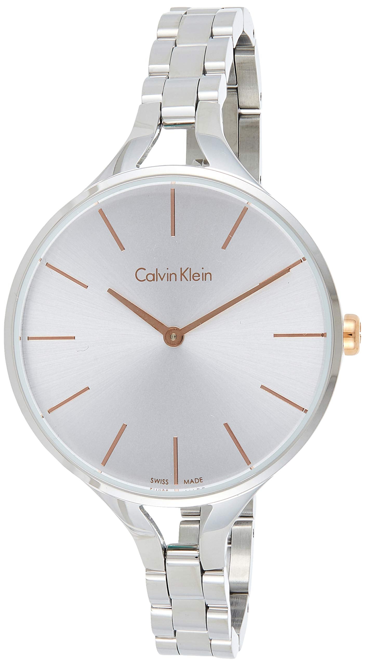 Calvin Klein Graphic Silver Dial Ladies Watch K7E23B46