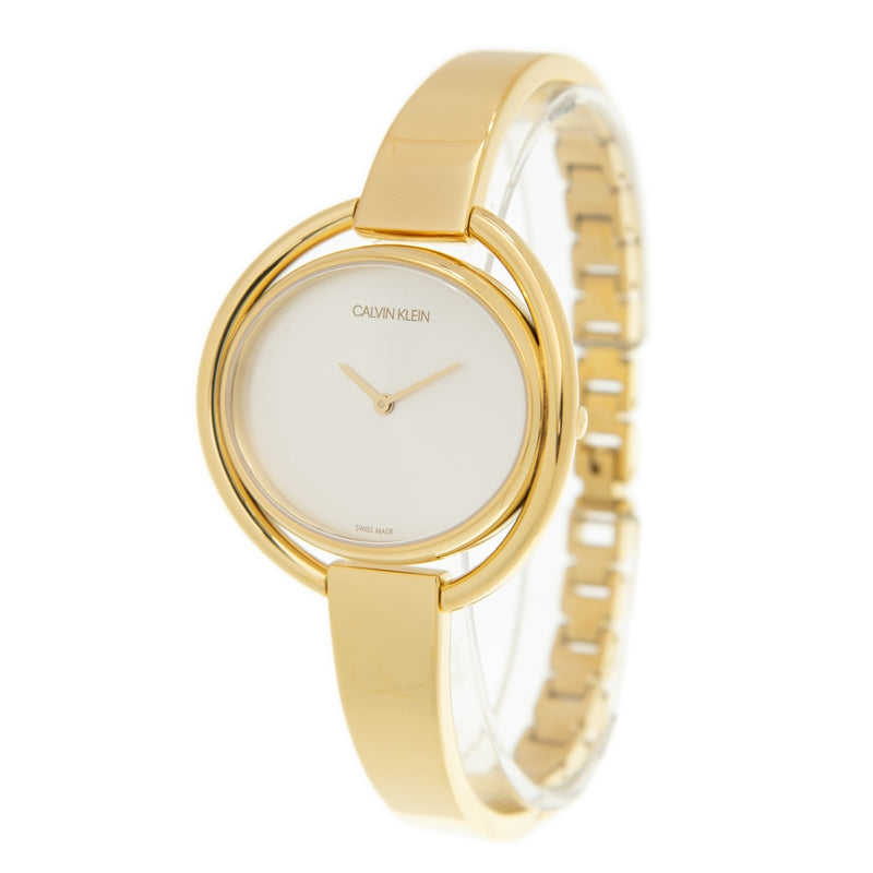 Calvin Klein Impetuous K4F2N516 gold watch with link strap and silver face
