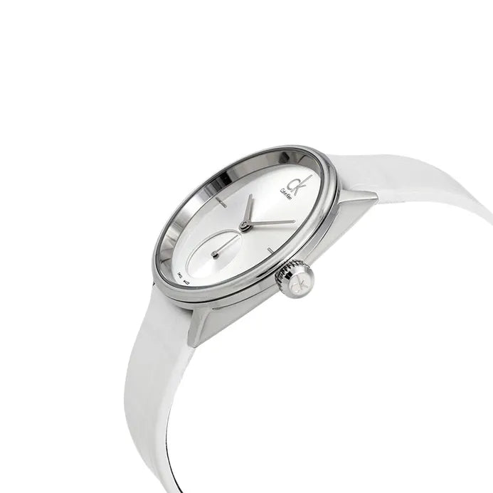 Calvin Klein Women's Silver/White Watch K2y231k6