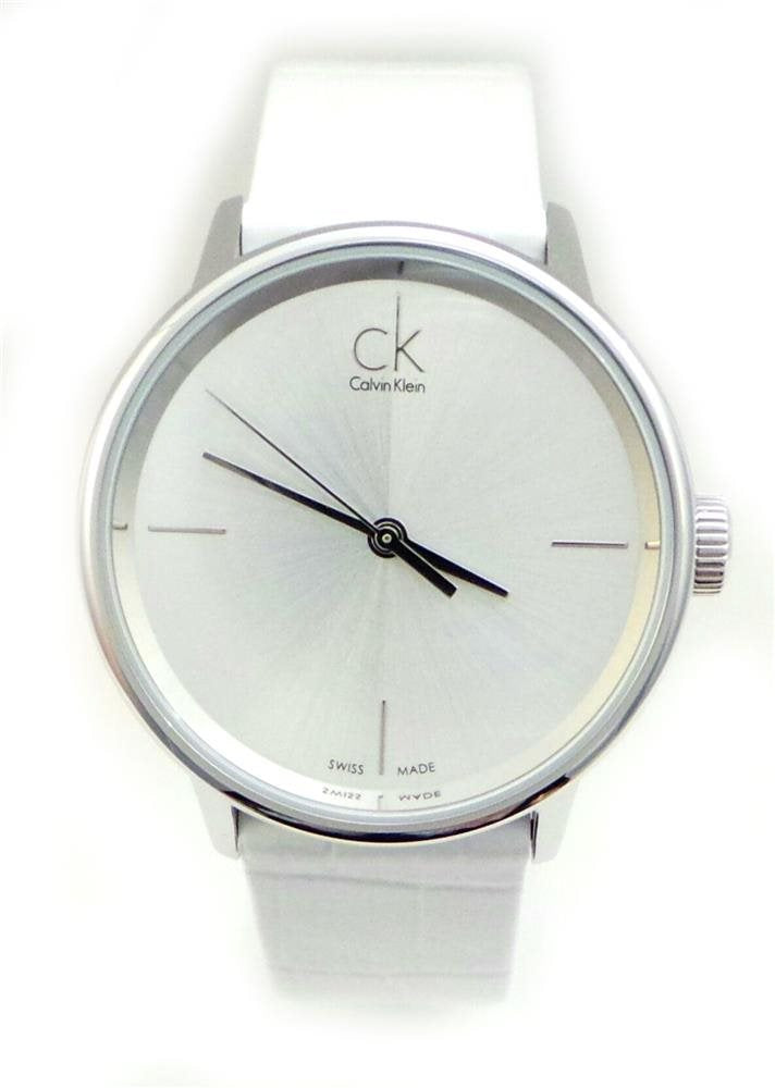 Calvin Klein Accent white leather strap Ladies watch - K2Y2Y1K6