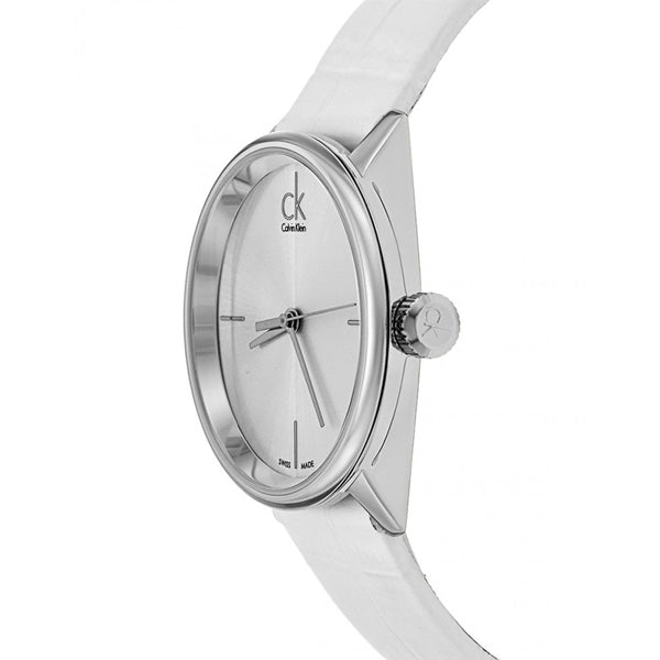 Calvin Klein Accent white leather strap Ladies watch - K2Y2Y1K6