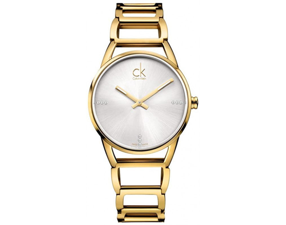 Calvin Klein K3G2352W women's quartz watch gold and silver design