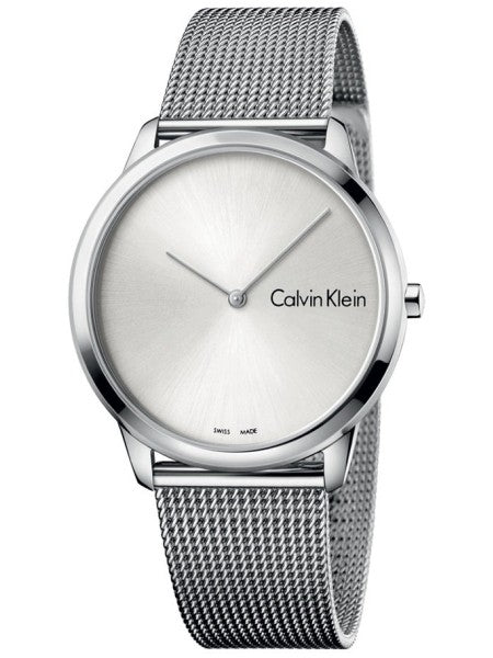 Calvin Klein Minimal men's watch with silver dial and silver mesh bracelet
