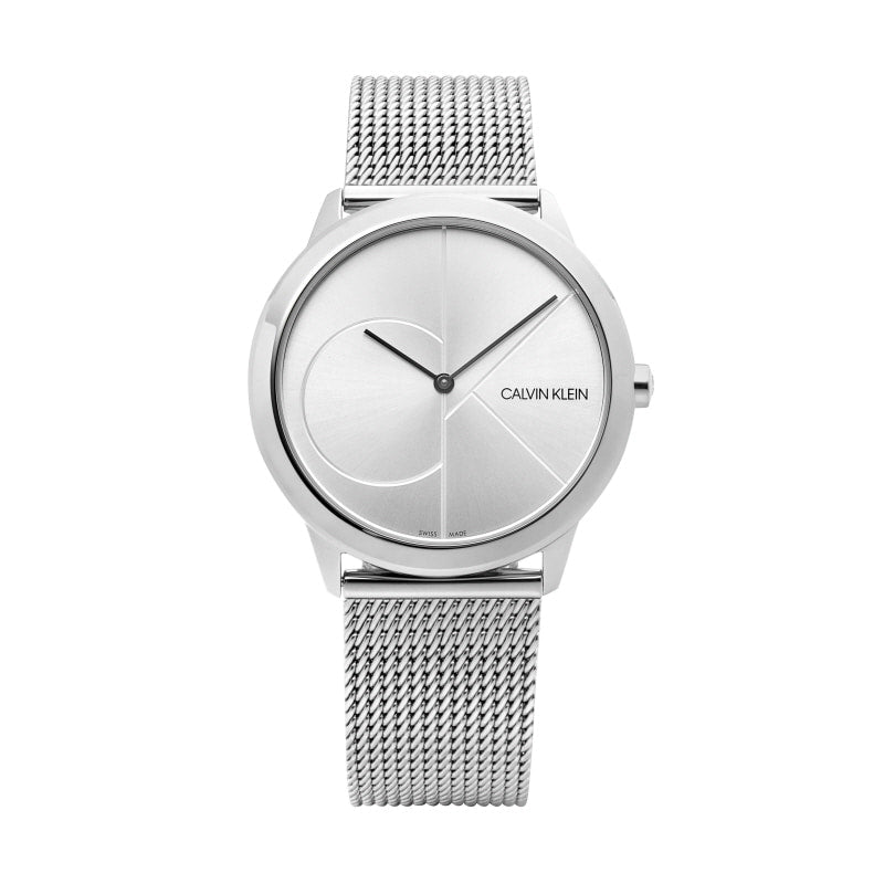 Calvin Klein K3M2212Z minimal quartz watch with silver tone dial