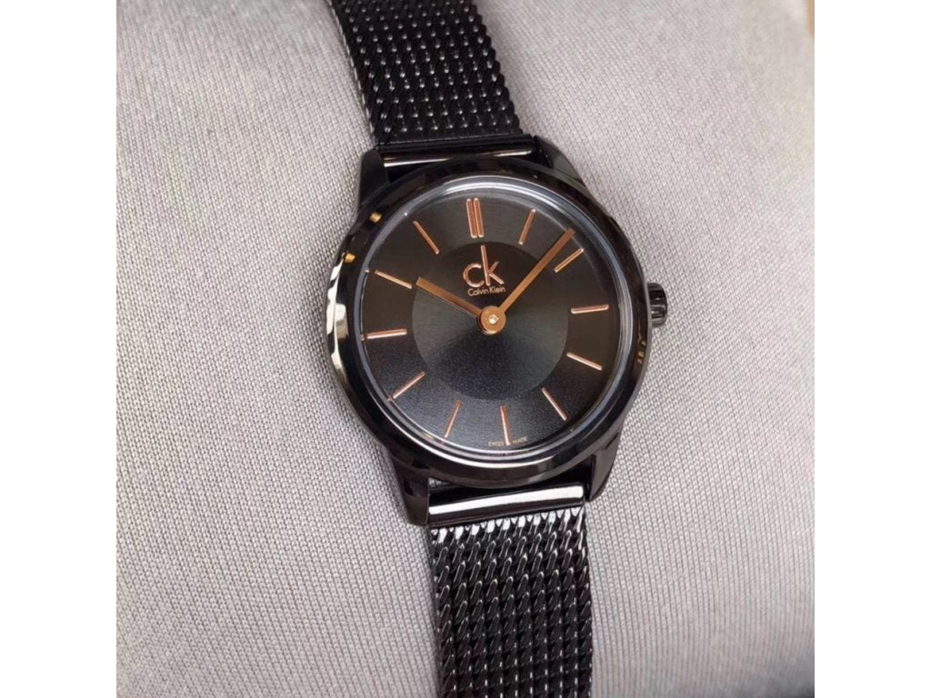 Calvin Klein Black Dial Stainless Steel Strap Ladies Watch K3M23421