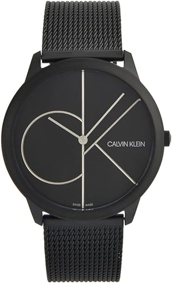 Calvin Klein Minimal Quartz Black Dial Milanese Stainless Steel Bracelet Mens Watch K3M5145X