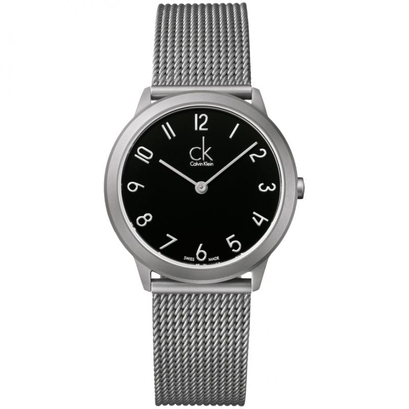 Calvin Klein K3M52151 35mm watch with black dial and mesh strap